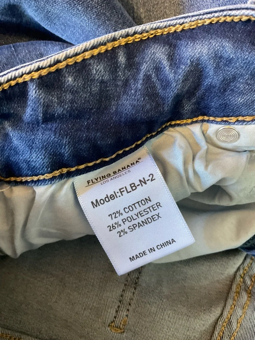 Flying Banana Y2K high rise wide legs blue denim jeans Women 14M - Picture 6 of 6